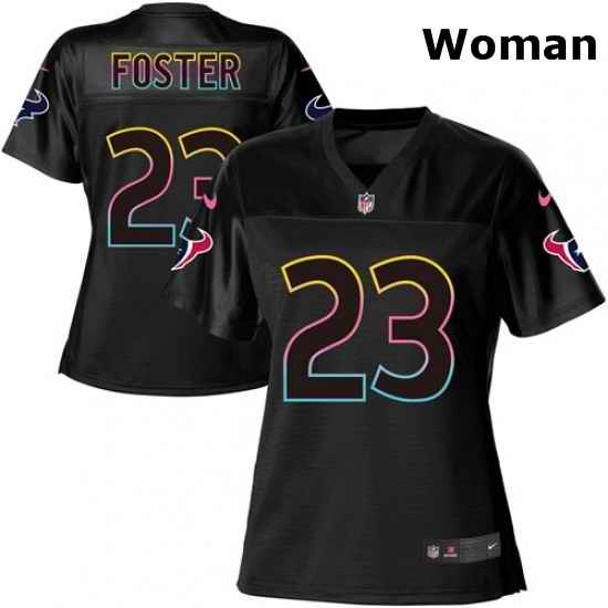 Womens Nike Houston Texans 23 Arian Foster Game Black Fashion NFL Jersey